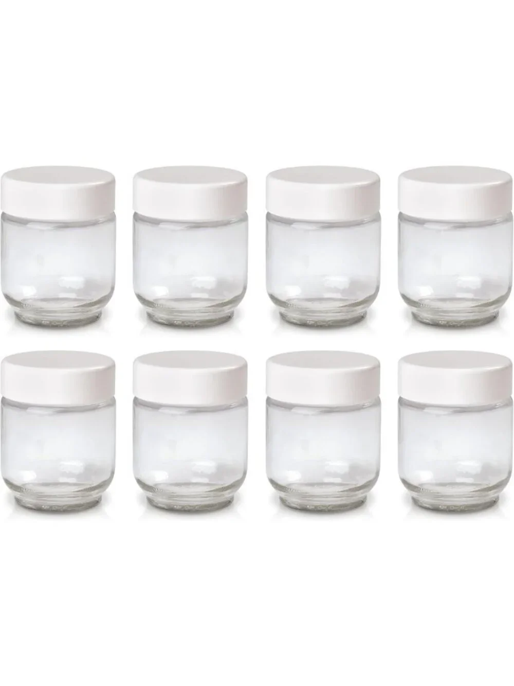 Set of 8 Glass Jars for Yogurt Maker - Perfect for Homemade Yogurt & Storage